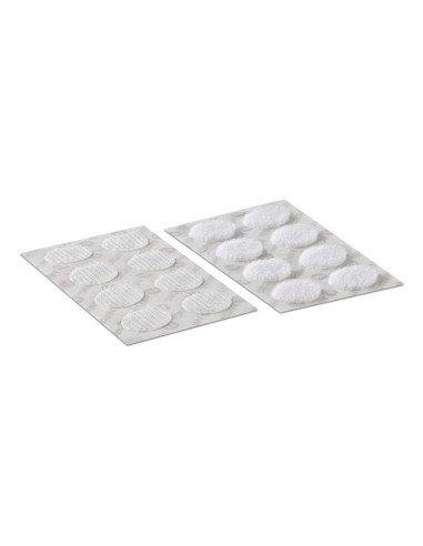 Velcro coins monedas adhesivas PS30 16 mm blanco, blister de 16 juegos