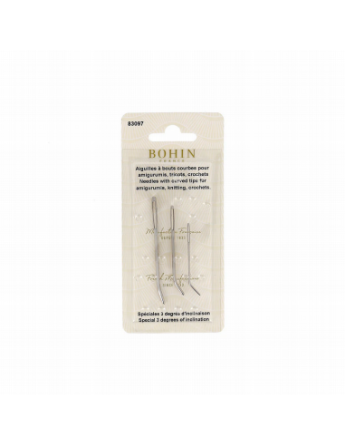 Agujas curvas punto y crochet Bohin 83097, blister de 3 und.