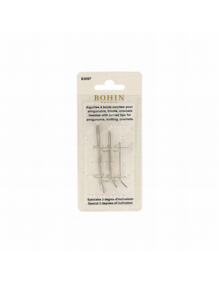 Agujas curvas punto y crochet Bohin 83097, blister de 3 und.