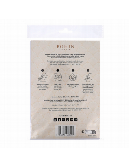 Papel soluble en agua para bordar A5 Bohin 99029