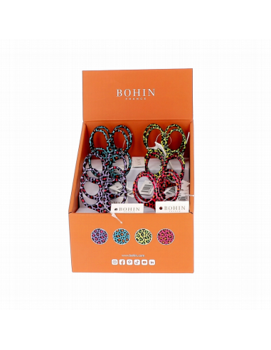 Tijera bordar Pop Leopard Bohin 99030, expositor de 12 und.