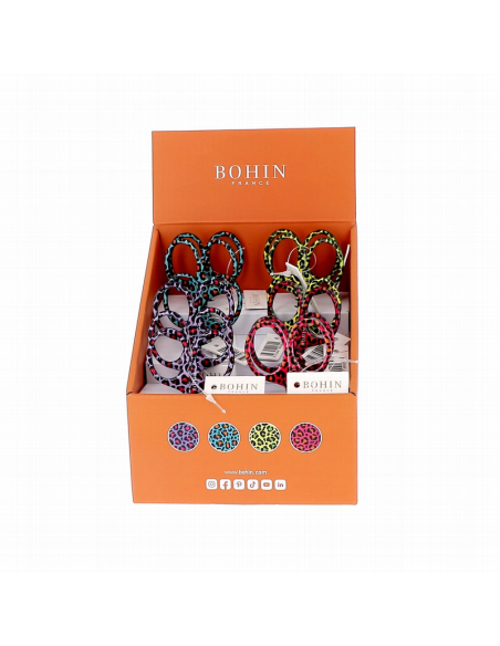 Tijera bordar Pop Leopard Bohin 99030, expositor de 12 und.