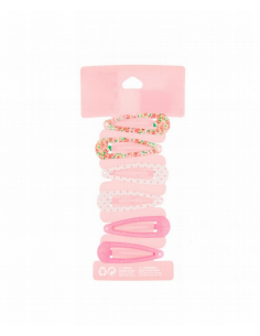 Clips estampados fantasía 5 cm Inca 43559, blister de 6 und.
