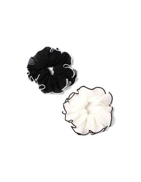 Scrunchie grande con borde en contraste 13 cm. Inca 43941, pack de 2 und.