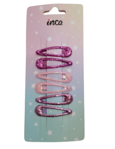 Clips brillantina fantasía 5 cm Inca 43557, blister de 6 und. 2