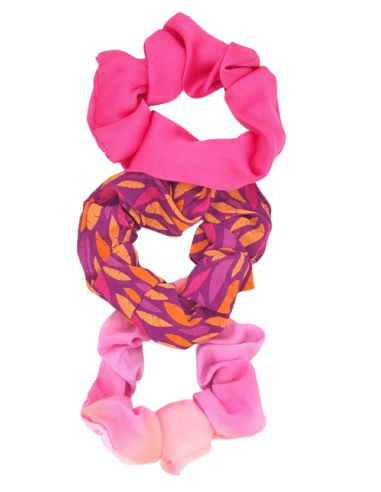 Scrunchie arrugado rosa Inca 43935, blister de 3 und.
