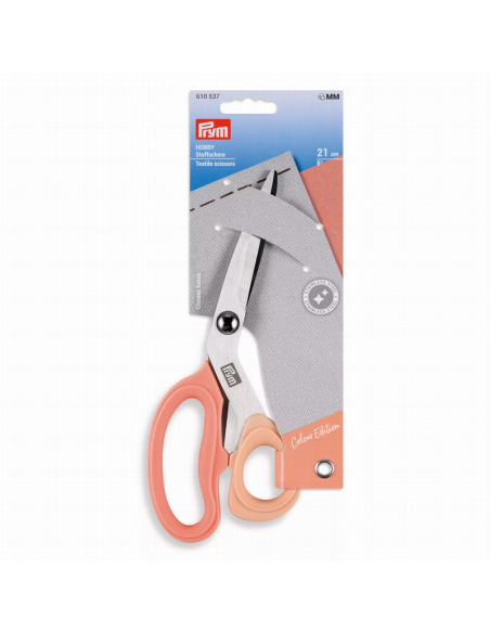 Tijera tejidos Hobby 21 cm. albaricoque Prym 610537, blister