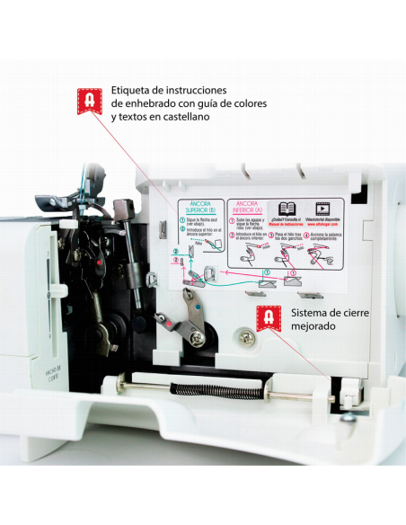 Máquina Overlock doméstica Alfa 8707 Plus