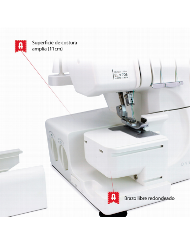 Máquina Overlock doméstica Alfa 8707 Plus