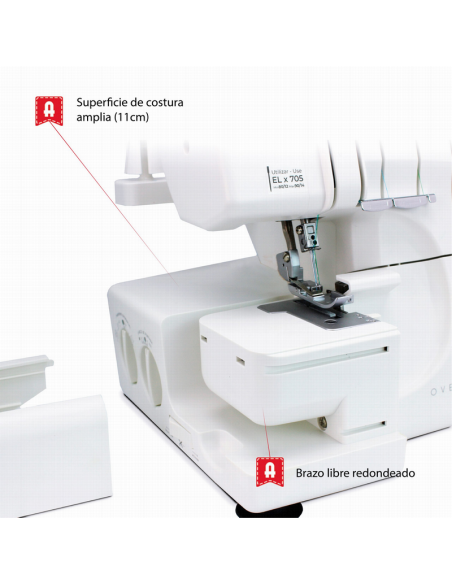 Máquina Overlock doméstica Alfa 8707 Plus