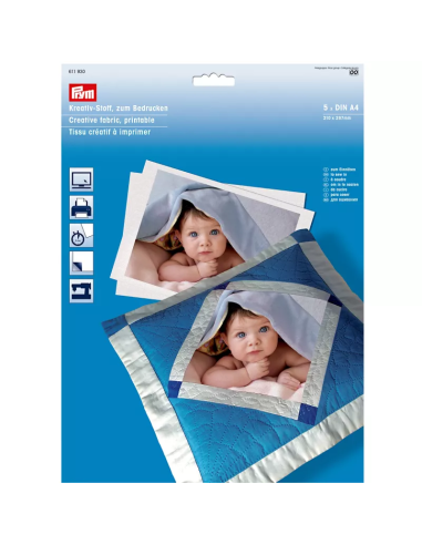 Tela creativa para estampar A4 Prym 611930, pack 5 hojas