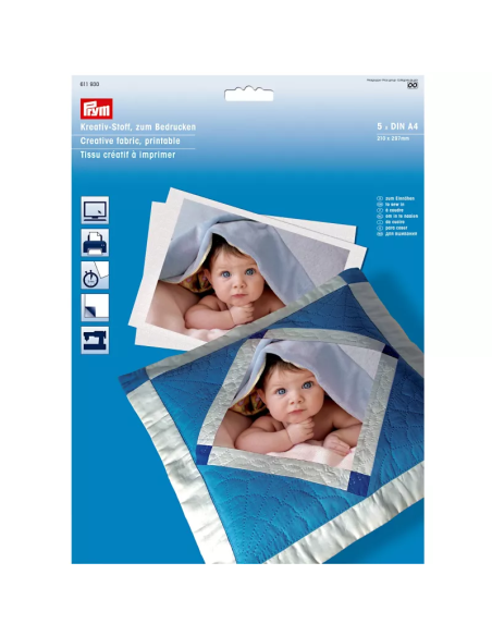 Tela creativa para estampar A4 Prym 611930, pack 5 hojas