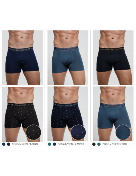 Bóxer Don Algodón PB728, pack de 2 boxer