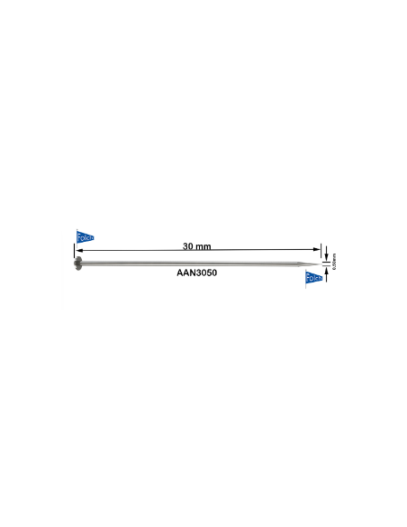 Alfiler acero templado AAN3050 30x0,50 mm, caja de 250 gr