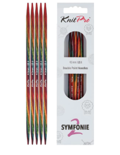 Aguja doble punta Knitpro Symfonie2 15 cm, juego de 5