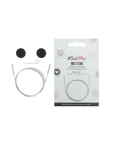 Cable fijo GlideX acero inox. Knitpro