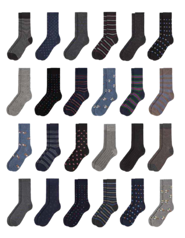 Calcetín fant. sensitive mano hombre Soxland 2026EXPO1, expo 24 pares