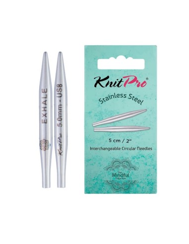 Aguja intercambiable acero Knitpro Mindful Lace Mini 5 cm, par