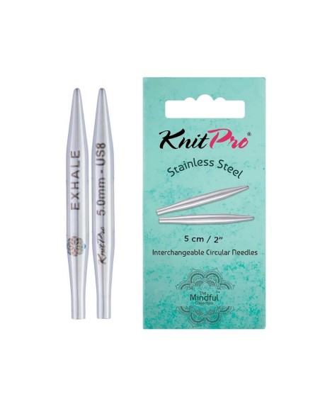 Aguja intercambiable acero Knitpro Mindful Lace Mini 5 cm, par