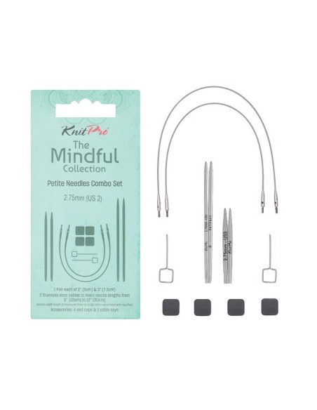 Aguja intercambiable Knitpro Mindful Petite 5+7.5 cm, juego