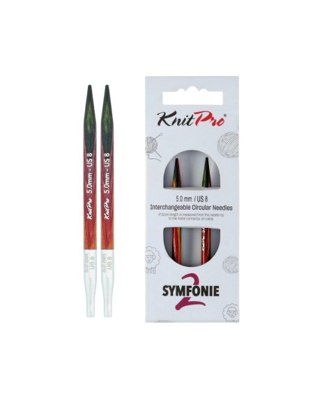 Aguja intercambiable Knitpro Symfonie2 13 cm, par
