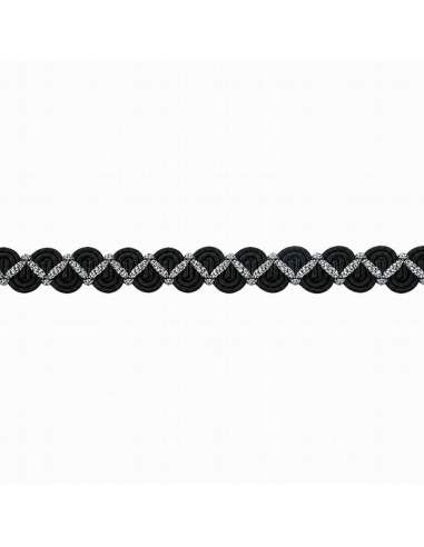 Galón trenzado negro metalizado 9708, metro