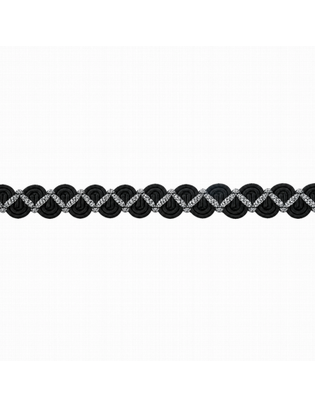 Galón trenzado negro metalizado 9708, metro