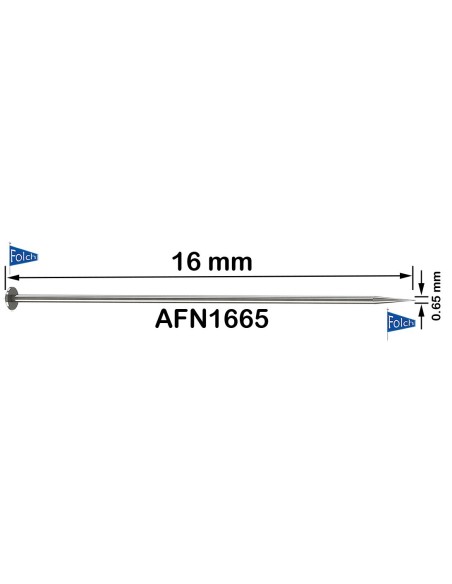 Alfiler hierro AFN166505 0.65x16 mm, 1.000 u