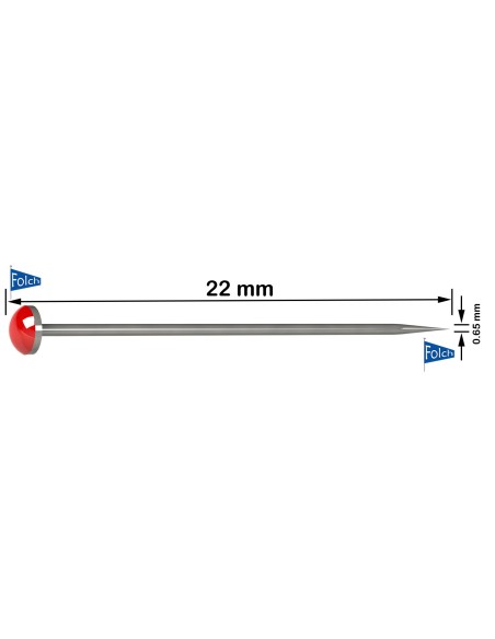 Alfiler dome AFD226505 0.65x22 mm, 250 u