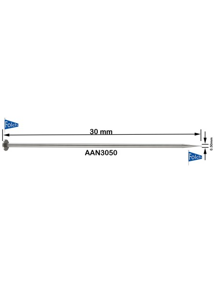 Alfiler acero AAN3050075 05x30 mm, 5 de 50 gr