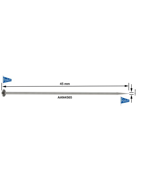 Alfiler bolillos AAN456525 0.65x45 mm, 400 u