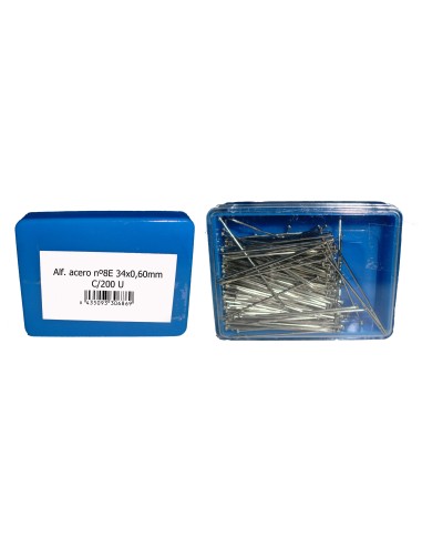 Alfiler acero AAN806016 0.60x34 mm, 20 cajas de 200 und.