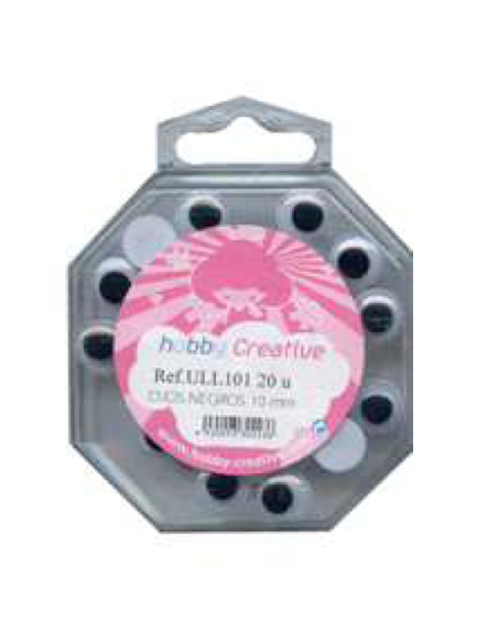 Ojos negros ULL10105 10 mm hobby creative, 20 u