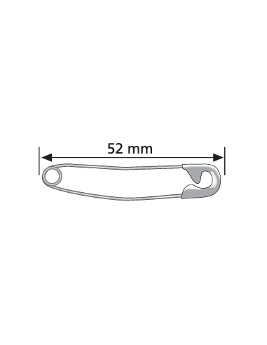 Imperdible curvados 52 mm, 15 u