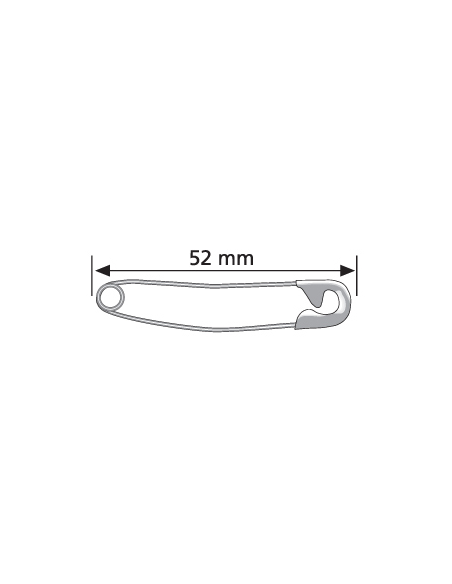 Imperdible curvados 52 mm, 15 u