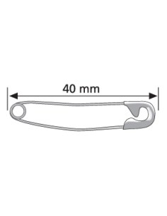Imperdible curvados 40 mm, 40 u