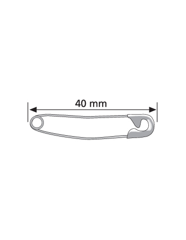 Imperdible curvados 40 mm, 40 u