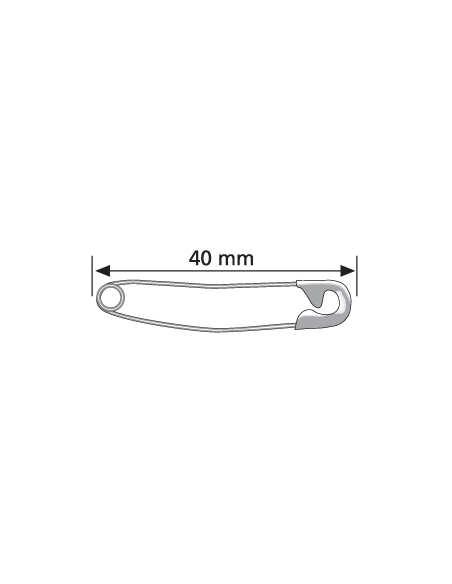 Imperdible curvados 40 mm, 40 u