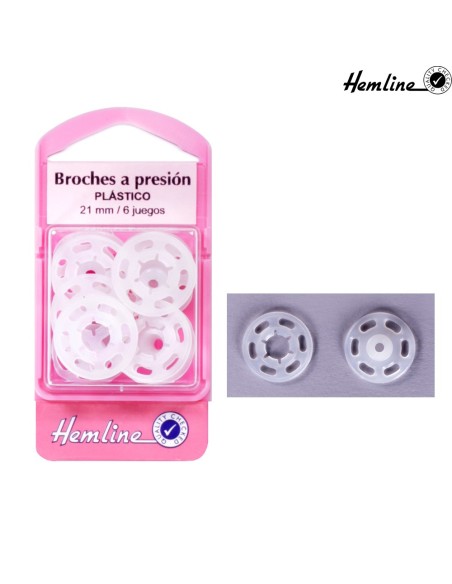 Broche nylon 21 mm Hemline 424XL, 6 juegos