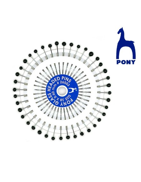 Alfiler bola negro Pony 26503 (cristal), 10 discos