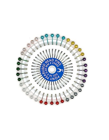 Alfiler bola colores Pony 29805 (plástico), 10 discos