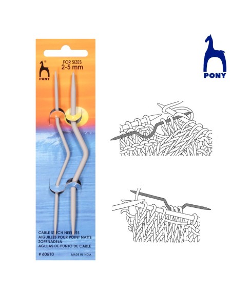 Aguja trenzar Pony 60610, blíster de 2 u
