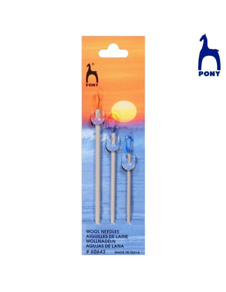 Aguja lana aluminio Pony 60643, blister