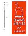 Aguja bordar con punta (chenille) Pony, sobre