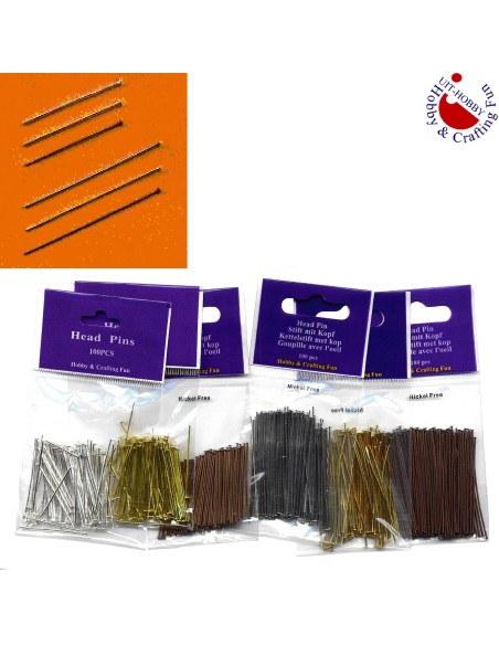 Alfiler cabeza plana, 100 u