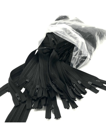 Cremallera cerrada nylon malla 2 mm sin etiqueta a granel