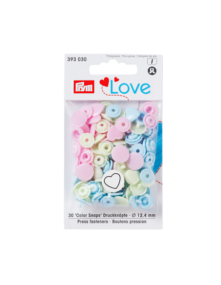 Broche snaps corazón Prym 393030, blíster 30 u