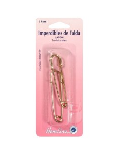 Imperdible falda dorado Hemline H411, blister 2 u