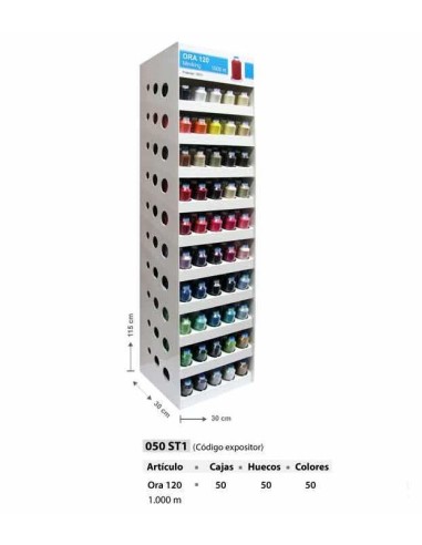 Expositor hilo Gutermann ORA 120 de 50 colores