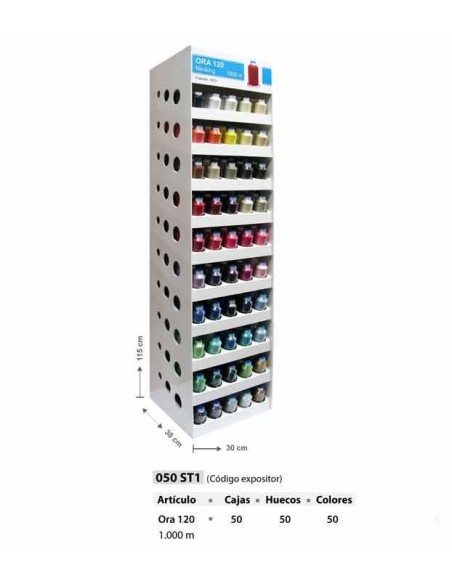 Expositor hilo Gutermann ORA 120 de 50 colores